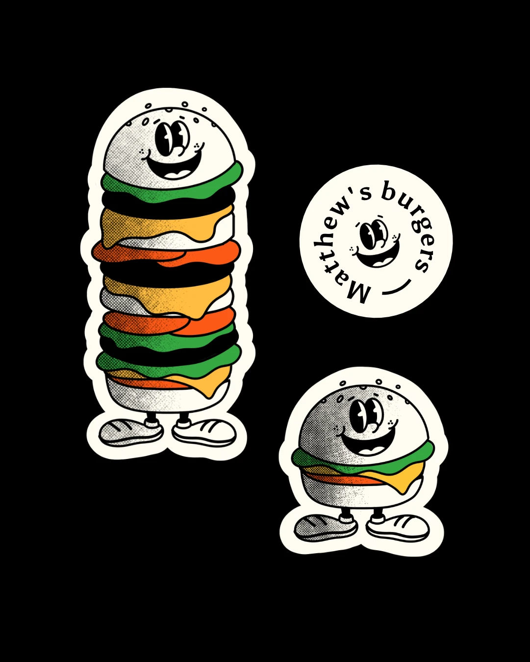 Mascotte logo restaurant burger Studio Aïe