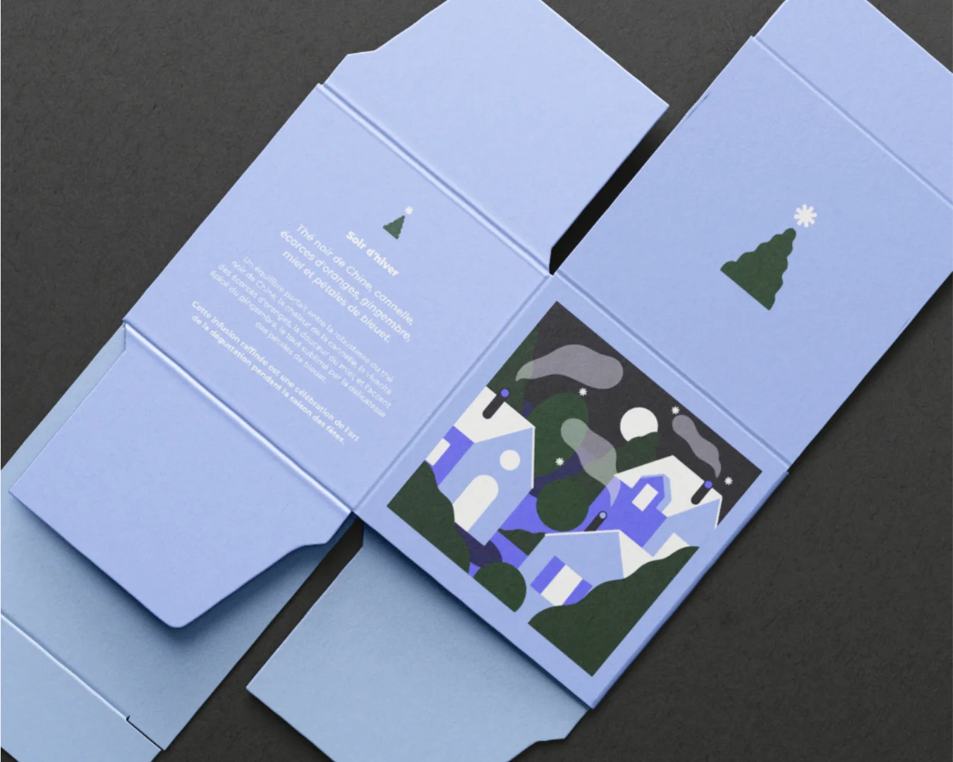 packaging de thé de noel Studio Aïe illustration et graphisme Manon Houille