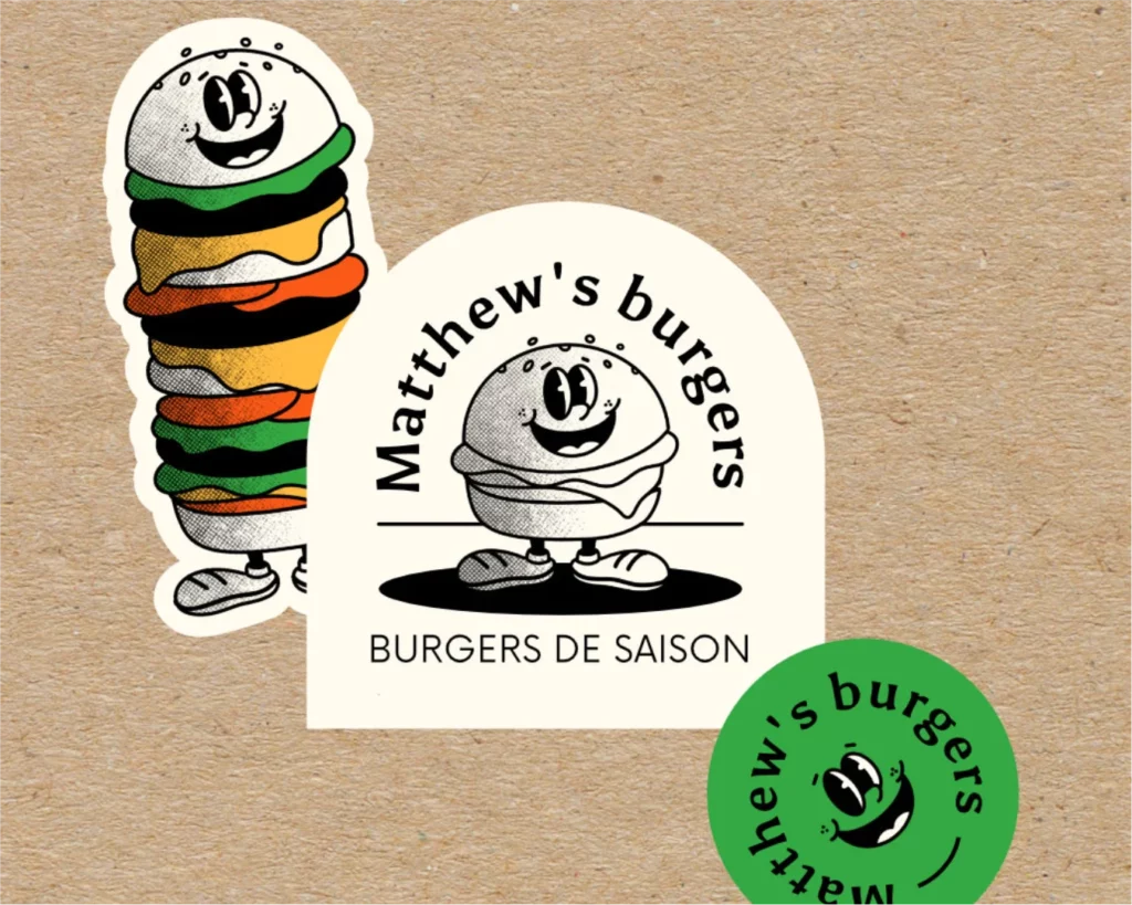 logo mascotte matthew's burgers studio aïe graphisme