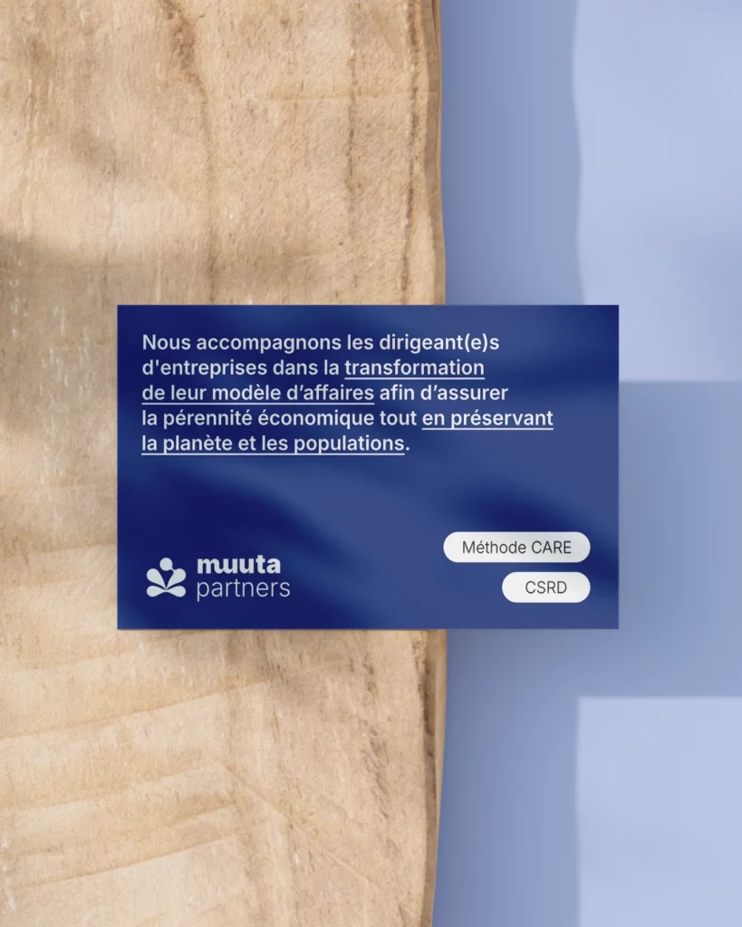 Carte de visite imprimée muuta partners studio aïe identité visuelle