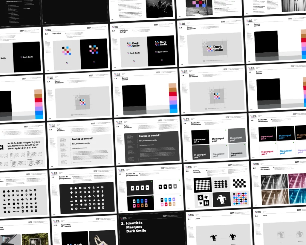 identité visuelle et charte graphique pour dark smile productions paris nantes studio aïe