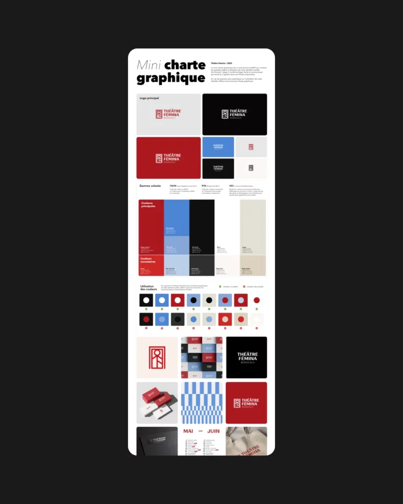charte graphique identité théâtre fémina bordeaux par manon houille studio aïe