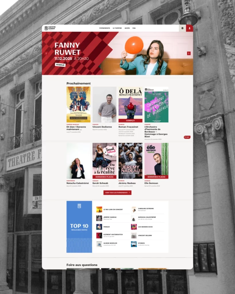 site web topiaires théâtre fémina refonte