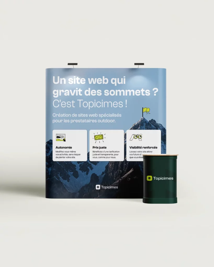 stand business graphisme pour agence web topicimes studio aïe