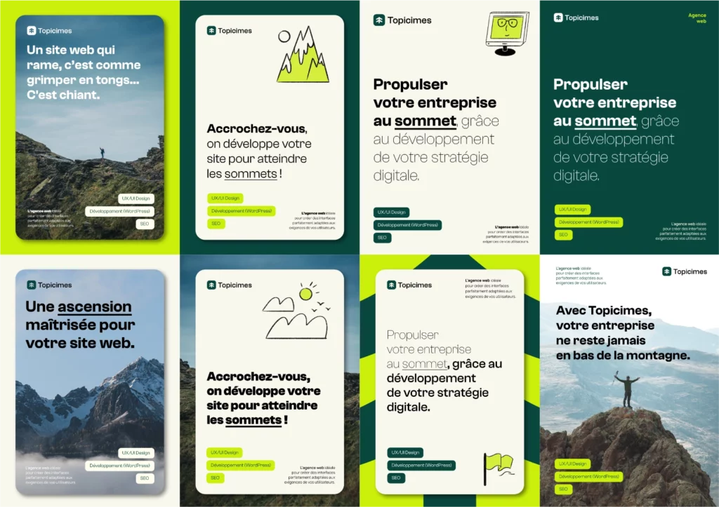 identité visuelle et logotype pour l'agence digitale Topicimes par studio aïe