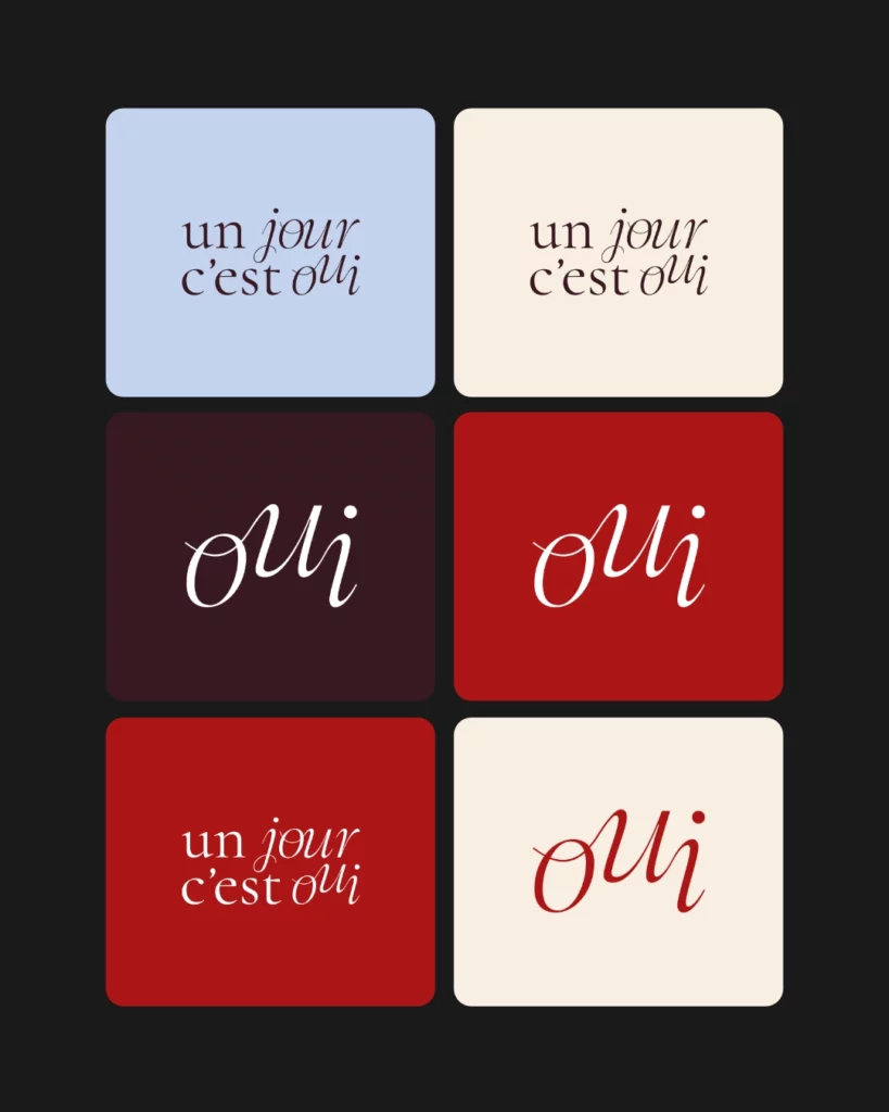 identité visuelle et logotype mariage un jour c'est oui studio aïe