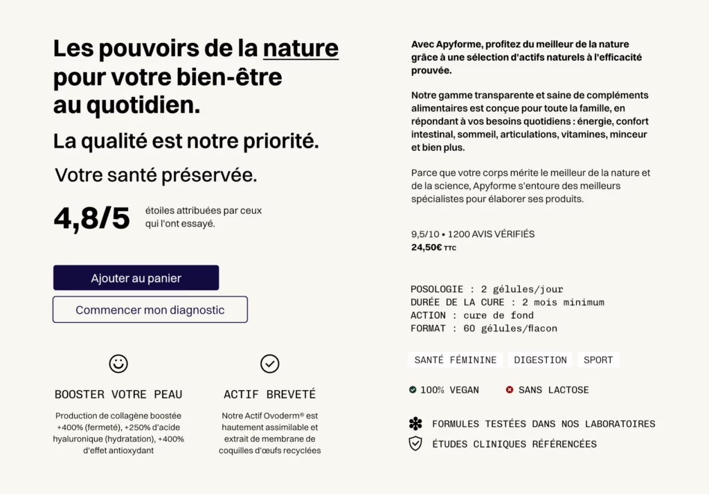 apyforme identité visuelle par studio aïe compléments alimentaire design