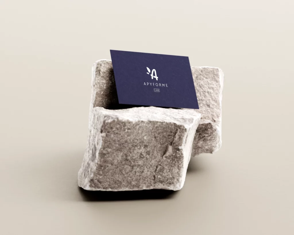 carte de visite nutricosmétique laboratoire français compléments alimentaires identité graphique studio aïe