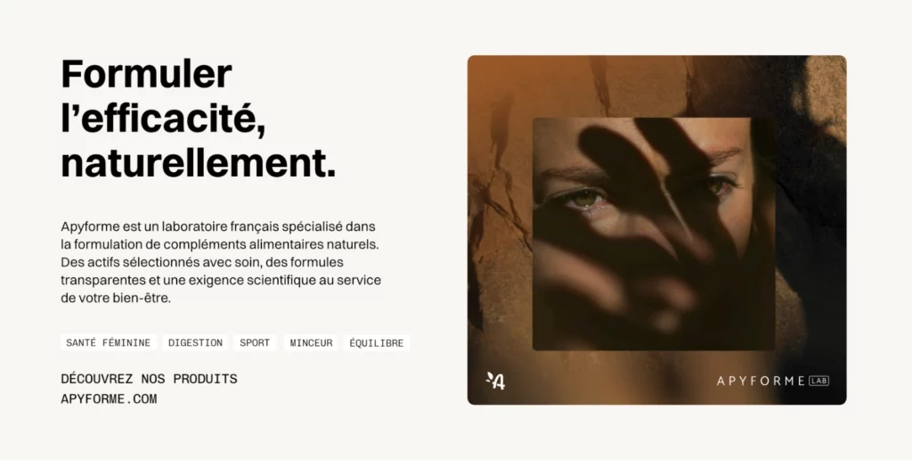 identité et design pour marque de compléments alimentaires apyforme beauté et bien-être